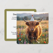 Invitation Fête d'anniversaire Vache des Highlands  (Devant / Derrière)