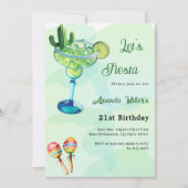 Invitation Fête d'anniversaire vert à la mexicaine (Devant)