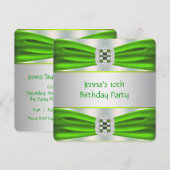 Invitation Fête d'anniversaire vert citron (Devant / Derrière)