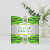 Invitation Fête d'anniversaire vert citron (Debout devant)