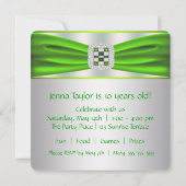 Invitation Fête d'anniversaire vert citron (Dos)