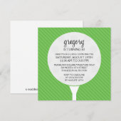 Invitation Fête d'anniversaire verte de golf miniature de (Devant / Derrière)