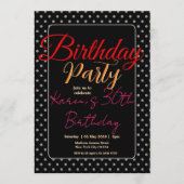 Invitation Fête d'anniversaire vibrante avec âge et nom perso (Devant)