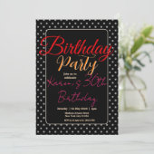 Invitation Fête d'anniversaire vibrante avec âge et nom perso (Debout devant)