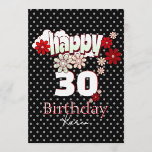 Invitation Fête d'anniversaire vibrante avec âge et nom perso