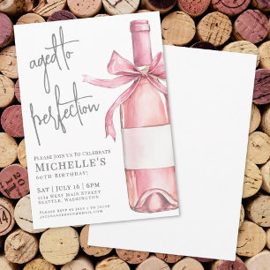 Invitation Fête d'anniversaire vin vieilli à la perfection