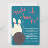 Invitation Fête d'anniversaire Vintage Bowling Party (Devant)