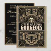 Invitation Fête d'anniversaire vintage de style d'affiche de (Devant / Derrière)