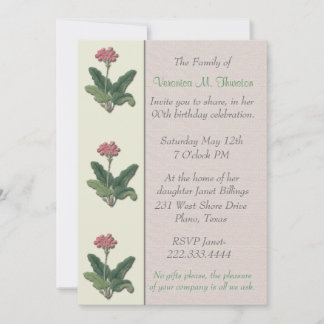 Invitation Fête d'anniversaire Vintage Floral Botanical Invit