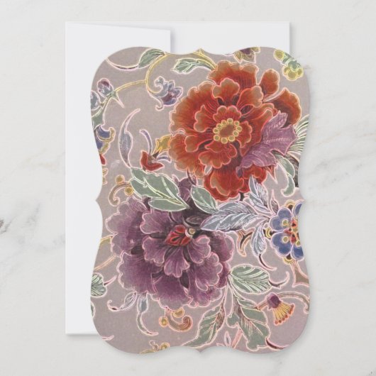 Invitation Fête d'anniversaire vintage Florale (Devant)