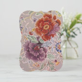 Invitation Fête d'anniversaire vintage Florale (Debout devant)