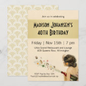 Invitation Fête d'anniversaire vintage Nouveau (Devant / Derrière)