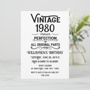 Invitation Fête d'anniversaire vintage personnalisée