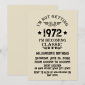 Invitation Fête d'anniversaire vintage personnalisée (Devant / Derrière)