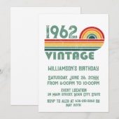 Invitation Fête d'anniversaire vintage personnalisée (Devant / Derrière)