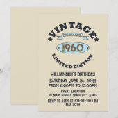 Invitation Fête d'anniversaire vintage personnalisée (Devant / Derrière)