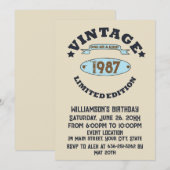 Invitation Fête d'anniversaire vintage personnalisée (Devant / Derrière)