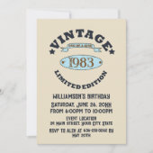 Invitation Fête d'anniversaire vintage personnalisée (Devant)