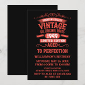 Invitation Fête d'anniversaire vintage personnalisée de 75 h (Devant / Derrière)