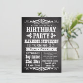 Invitation Fête d'anniversaire Vintage sur mesure (Debout devant)