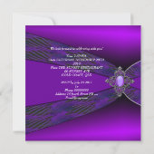 Invitation Fête d'anniversaire violet argent Jewel (Dos)