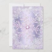 Invitation Fête d'anniversaire Violet Argent Winter Wonderlan (Dos)