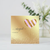 Invitation Fête d'anniversaire violet et or (Debout devant)