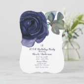 Invitation Fête d'anniversaire violet indigo vibrant bleu (Debout devant)