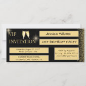 Invitation Fête d'anniversaire VIP clinquante (Dos)
