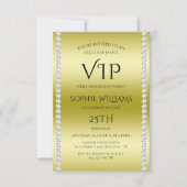 Invitation Fête d'anniversaire VIP Diamants & Or (Devant)