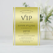 Invitation Fête d'anniversaire VIP Diamants & Or (Debout devant)