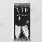 Invitation Fête d'anniversaire VIP Glitzy Silver (Devant)