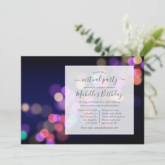 Invitation Fête d'anniversaire virtuelle (Debout devant)