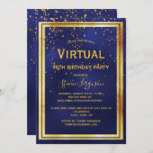 Invitation Fête d'anniversaire virtuelle 50e hommes confettis (Devant / Derrière)