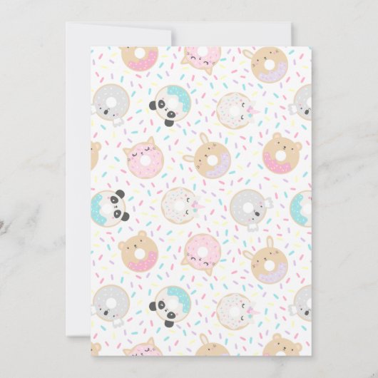 Invitation fête d'anniversaire virtuelle beignes animaux (Dos)