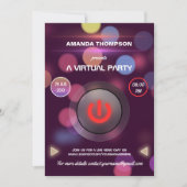 Invitation Fête d'anniversaire virtuelle Bokeh (Devant)