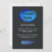 Invitation Fête d'anniversaire virtuelle de fantasy spatiale (Devant)