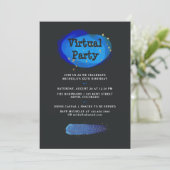 Invitation Fête d'anniversaire virtuelle de fantasy spatiale (Debout devant)