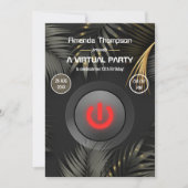 Invitation Fête d'anniversaire virtuelle d'été tropical (Devant)