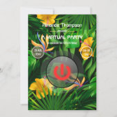 Invitation Fête d'anniversaire virtuelle d'été tropical (Devant)