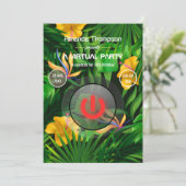 Invitation Fête d'anniversaire virtuelle d'été tropical (Debout devant)
