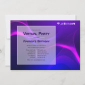 Invitation Fête d'anniversaire virtuelle futuriste (Devant)
