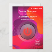 Invitation Fête d'anniversaire virtuelle géométrique futurist (Devant)