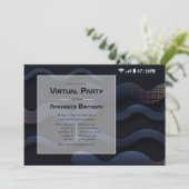 Invitation Fête d'anniversaire virtuelle géométrique noire et (Debout devant)