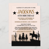 Invitation Fête d'anniversaire western (Devant / Derrière)