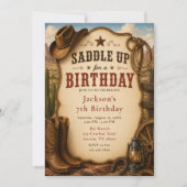 Invitation Fête d'anniversaire western (Devant)