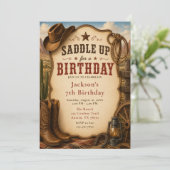 Invitation Fête d'anniversaire western (Debout devant)