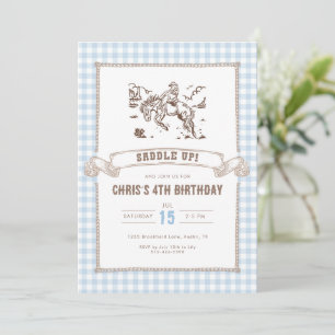 Invitation Fête d'anniversaire Western Cowboy Saddle Up