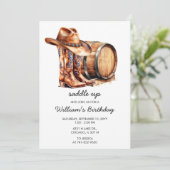 Invitation Fête d'anniversaire Western Rustique Saddle Up tou (Debout devant)