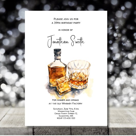 Invitation Fête d'anniversaire Whiskey